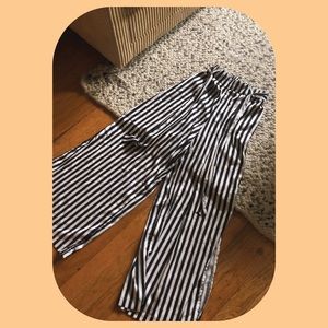 Silky striped pants